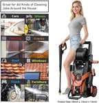 2025New Pressure Power Washer 4500PSI with 4 Quick Connect Nozzles,Inlet Hose & Filter, Foam Cannon for Cars/Fences/Driveways/Patios/Home Cleaning(Red)