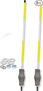 Snow Plow Marker, Trailer Sight Rod, Reflective, Fiberglass, 37 Inch, Stud Mount, Stainless Steel Spring (Yellow),FF37STUD