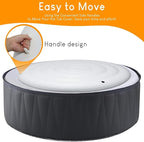 5.4Ft Inflatable Hot Tub Cover, Outdoor Portable Round Cover with Handle,Rainproof Dustproof Insulated Energy Saving Lid for Spa Hot Tubs, Foldable Spa