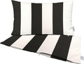 RSH DECOR: Sunbrella Pillow Covers Set of 2 | Covers Only - 20" x 12" | Outdoor Lumbar Pillow Covers Crafted with Sunbrella Performance Fabric | Cabana Classic Black Stripe