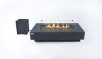 Elementi+ | Bundle Positano Gas Fire Pit Cast Concrete 60" Rectangular Fire Table, Outdoor Fire Pit Electronic Ignition | Canvas Cover, Fire Glass and Burner Lid Included | Dark Gray | Propane Gas