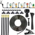 360° Automatic Drip Irrigation Kit - 5/16'' Tubing, Adjustable Spray Nozzle, Copper Atomizing System for Garden/Lawn/Greenhouse, Multi-Directional Rotation, Quick Connectors, 16.4FT