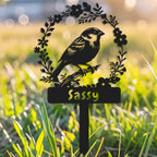 Custom Bird Memorial Stake,Metal Canary Grave Marker,Bird Garden Sign,Remembrance Stake,Bird Loss,Outdoor Garden Yard Sign Bird 16inch