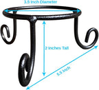 Black Iron Ball Stand - Gazing Globe Stand for Balls, Sphere Holder Wrought Iron Display Stand, Crystal Ball Stand, Glass Bowl Ring Metal Egg Stands, Gazing Ball Stand(3.5" Diameter X 2" Tall)
