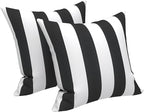 LVTXIII Indoor Outdoor Pillow Covers, Covers ONLY Patio Accent Square Toss Pillow Cushion Case 18" x 18" Pack of 2 for Sofa Couch Patio Furniture Decoration – Cabana Black