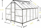 CQZY 8x10 FT Greenhouse for Outdoors, Polycarbonate Greenhouse with Quick Setup Structure and Roof Vent, Aluminum Large Walk-in Green House for Outside Garden Backyard,Dark Gray