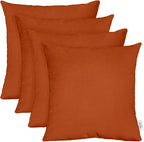 RSH DECOR: Sunbrella Square Throw Pillows Set of 4 | 24" x 24" | Water and Fade-Resistant Performance Fabric | Outdoor Pillow Covers with Down-Alternative Inserts | Canvas Rust