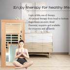 1 Person Infrared Sauna Indoor Sauna Room for Home, 8pcs Infrared Carbon Heating Panels, Hemlock Personal Saunas with Clothing Hanging Rod, LCD Display, Blue-Tooth, LED Reading Lamp