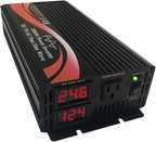 Power Inverter Converter 2000W 24V DC to 110V 120V AC 60HZ Pure Sine Wave with LED Display for Car RV Home Solar