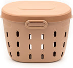 Vego Garden In-Ground Worm Composter Outdoor Farm Compost Bin 7 Gallons BPA-Free Composting System for Raised Garden Beds Tawny Brown, Twin Pack