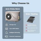 ECO POOLTECH EU70 Electric Pool Heater for Above Ground Pools, Max 22462BTU Swimming Pool Heat Pumps, 110V-120V/60Hz Plug-in Pool Warmer, High Efficiency