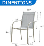 Outdoor Dining Chairs Set of 8, Stackable Patio Chairs with Textilene Fabric, Lightweight Garden Chairs for Poolside, Backyard, Camping, Beige
