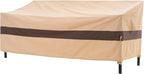 WJ-X3 Beige & Coffee Patio Sofa Cover, 87W x 42D x 35H Inches - Waterproof, UV-Resistant 3-Seater Outdoor Couch Cover - Heavy Duty, Anti-Fade & Wind Resistant
