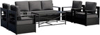 Outdoor Patio Furniture Set, 6-Piece Aluminum Patio Conversation Set All-Weather Metal Outdoor Sectional with 6 Inch Thick Cushions, Deep Setting for Garden, Outside and Porch