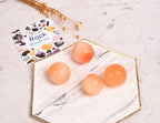 JIC Gem 4Pcs Orange Selenite Balls 1.4-1.7 Inch Small Natural Selenite Crystal Spheres