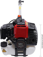 2 Stroke Gas Hedge Trimmer 2.3HP 52CC Air-Cooled Gasoline Brush Cutter Weed Wacker Multi-Function Straight Shaft Gas Grass Trimmer Pole Saw for Weeding, Hedge Trimming, Branch Cutting