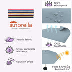 Midtown Umbrellas Push Pop Sunbrella Umbrella 8 Feet Outdoor Umbrella in Canvas Haze Acrylic Fabric - Patio, Backyard, Garden, Picnic Table & Pool - Black Pole