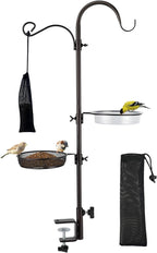 ERYTLLY Deck Hook Bird Feeder Pole Bird Feeder Porch Multi Hook Bird Feeding Station Kit Multi Feeder Hanging Kit Premium Bird Bath for Attracting Wild Birds Bird Feeder Planter Hanger