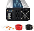 WZRELB 3500W Pure Sine Wave Inverter 12V DC to 110V 120V AC Power Converter with LED Display, Hardwire Terminal,Off-Grid Portable Power Inverter with Dual AC Outlets for Home, RV, Truck, Camping