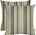 RSH DECOR: Sunbrella Square Throw Pillows Set of 2 | 17" x 17" | Water and Fade-Resistant Performance Fabric | Outdoor Pillow Covers with Down-Alternative Inserts | Brannon Whisper