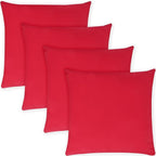 Covers & All Premium Square Throw Pillow Inserts with Covers Set of 4, 26 x 26 Inches Red, Decorative Cushions for Couch Sofa Home Decor Office Travel UV Resistant Waterproof Soft Cushions Pillows