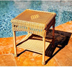 Tortuga Outdoor Portside Wicker Side Table, Amber