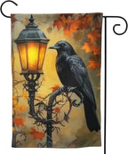 Crow Garden Flag Vertical Double Sided Outdoor Yard Flags 12.5x18 Inch Burlap Banners for House Lawn
