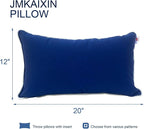 Pack of 2 Patio Lumbar Pillows, 12"x20" Fade Resistant Outdoor Waterproof Lumbar Pillow with Inners, Decorative Garden Lumbar Cushions for Home Patio Terrace Sofa Use