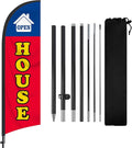Open House Flag for Real Estate 8 Ft Open Feather Flags Banner with Pole Kit and Ground Stake for Outside Outdoor