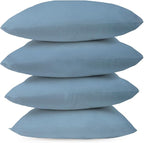 Covers & All Premium Square Throw Pillow Inserts with Covers Set of 4, 20 x 20 Inches Sky Blue, Decorative Cushions for Couch Sofa Home Decor Office Travel UV Resistant Waterproof Soft Cushions