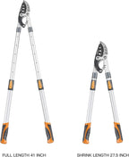 AIRAJ 27-41'' Extendable Anvil Loppers Heavy Duty with Compound Action, Tree Trimmer with 2 Inch Cutting Capacity, Chops Thick Branches Ease,Heavy Duty Tree Pruner with SK5 Spare Blade
