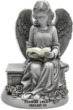 OrnamentallyYou Spring & Summer-Themed Garden Statues – Adorable Outdoor Decor for Lawn, Patio & Porch (Guardian Angel Reading Book Garden Statue, 10" Solar Powered Angelic Outdoor Figurine)
