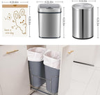13 Gallon Trash Bags with Cute Rabbit Printed & Drawstring, Tear-Resistant Tall Kitchen Garbage Bags, Heavy-Duty Large Trash Can Liners for Home/Office, 25 Counts