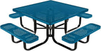COATEDOUTDOORFURNITURE Heavy-Duty Portable Outdoor Kids Table with Umbrella Hole, Punched Steel Kids Picnic Table, Commercial-Grade, Made in America (46 in, Square, Childrens, Light Blue)
