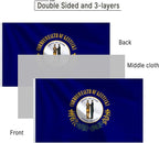 Bradford Kentucky Flag 3x5 ft Outdoor, 3 Ply Polyester Double Sided Kentucky State Flag Heavy Duty, KY Flags with 2 Brass Grommets for Outsides House Long Lasting
