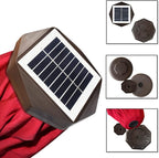 EliteShade USA 10-Year-Non-Fading Solar 9ft Market Umbrella with 80 LED Lights Patio Umbrellas Outdoor Table Umbrella with Ventilation, Logo Red