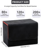 Magic Card Deck Box for MTG Single Deck Card Box fits 100+ TCG Sleeved Cards Soft Leather Card Box Top loading Card Boxes Magic Gift for MTG TCG CCG (Horizontal,Black)
