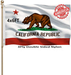 California Republic State State Flags 4x6 Outdoor Heavy Duty Double Sided Nylon Vivid Color Anti-Fading with 2 Brass Grommets for Home/Company/Indoor Outdoor Decoration