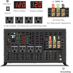 WZRELB 8000W 12V 120V Pure Sine Wave Power Inverter 4 AC Outlets Wired Remote Control,RV, Camping (RBH-800012WR)