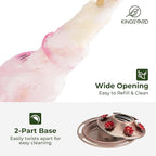 Kingsyard Glass Hummingbird Feeders for Outdoors, 24 oz Hummingbird Nectar Feeder for Outdoors Garden Yard D�cor, 6 Feeding Ports, Ant Moat Included, Easy to Clean & Refill, Pale Pink