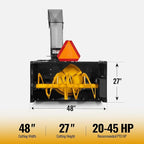 48" 3 Point PTO Snow Blower 24" Impeller Diameter 360° Snow Chute (PTO Shaft Included with Slip Clutch), 20-45 HP, Model TSB48