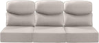 Luxury 24x24x6 Inch Smile Outdoor Sofa Cushions Set of 3 - Memory Foam Deep Seat Patio Furniture Pillows for Wicker Rocker Dining Chair Loveseat 3-Seater L-Shape Sectional Sofa - Beige