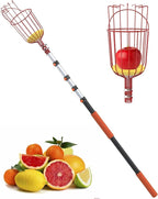 AgiiMan 3 to 12 FT Fruit Picker Pole - Reach to 18 FT Fruit Picker with Telescopic Extension Pole, Lightweight and Sturdy Aluminum Telescopic Pole, Easy to Assemble Fruit Picking Basket