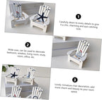 Veemoon 2pcs Miniature Wooden Beach Chair Decor Nautical Ornaments for Home Office Charming and Elegant Design for Christmas Weddings Birthdays and Festivals