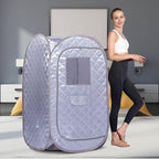 Smartmak Portable Sauna Tent, Foldable One Person Full Body Spa for Detox Therapy Without Steamer - Grey