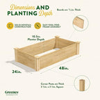 Greenes Fence Original Cedar Raised Garden Bed, 2' x 4' x 10.5" (2-Pack) - Made in USA with North American Cedar