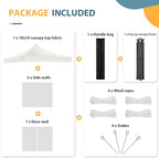 COBIZI Canopy Tent 10x10 Pop Up Canopy, Easy Setup Canopy with Sidewalls Waterproof & UPF 50+, Heavy Duty Commercial Instant Craft Fair Tent for Party, Event, Vendor, Farmer Market(White)