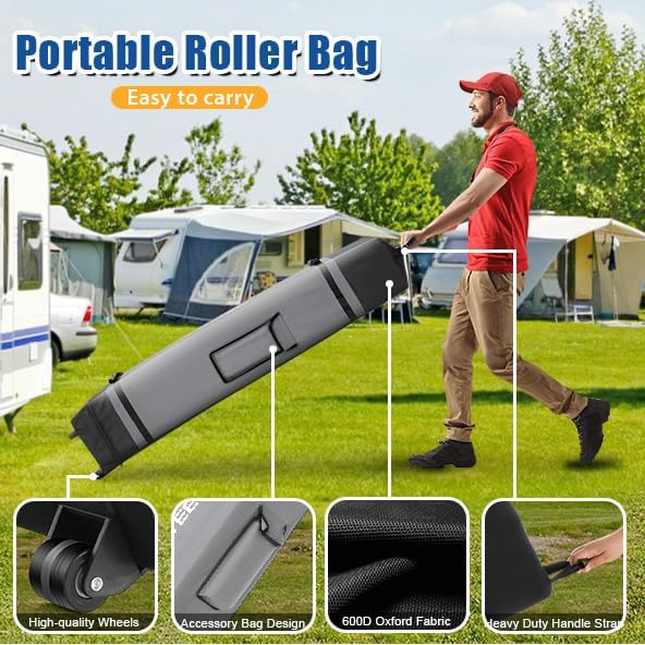HOTEEL 10x30 Pop up Canopy Tent for Parties, Heavy Duty Easy Setup Tent Without Sidewalls, Outdoor Commercial Instant Gazebo, with Portable Bag, Dark Blue(Hexagonal Frame)