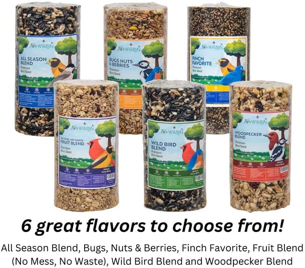 JCs Wildlife All Season Blend Premium Bird Seed Small Cylinder, 1.75 lb (2 Cylinder)