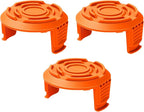 Replacement Spool Cap Covers Compatible with Worx, Trimmer Cap Suitable for Worx Weed Eater String Trimmers WA0010, WA6531 (3-Pack)